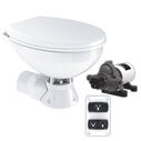 COMMODORE CM4RMT Quiet Flush Electric Marine Toilet Boating Head &ndash; Raw Water, 12V, with COMMODORE Rinse Pump image number 0