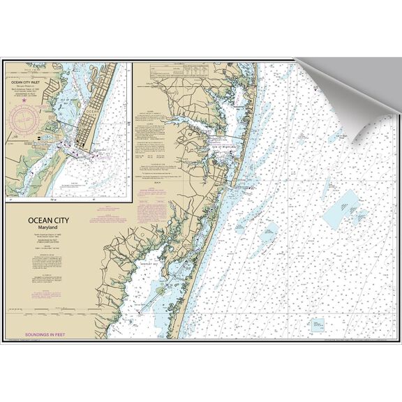 Ocean City Inlet Decorative Nautical Chart image number 0