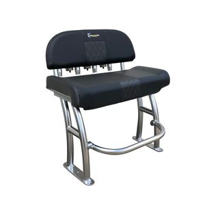 Pro Series Leaning Post, Polished Frame, Deluxe Backrest, Black Upholstery