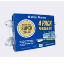 Hot Dock 6.5" x 23" Fender 4-Pack Kit with Fender Whips, White image number 0