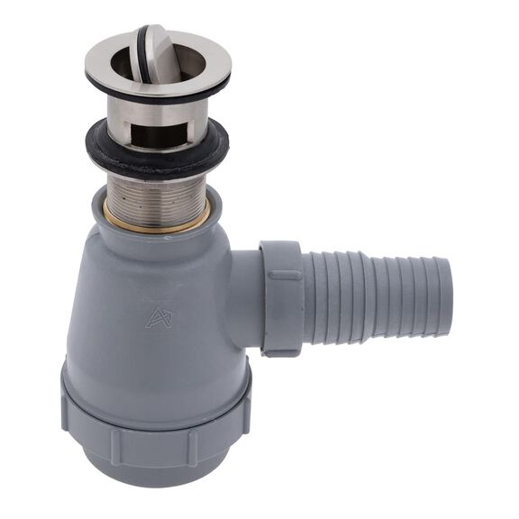 1-1/2" Drain, Flip Trap Sink Drain with Overflow, 1-1/4" & 1-1/2" Hose Barb Brushed Nickel image number 0