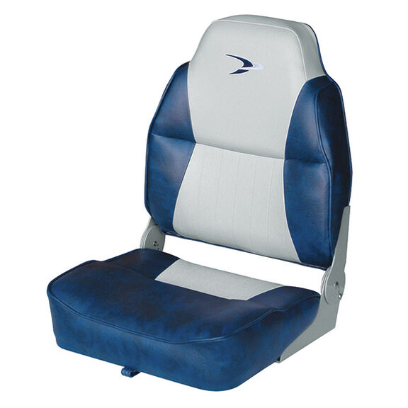 Alumacraft Style Contoured High Back Boat Seat, Gray/Navy image number 0