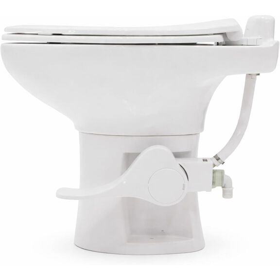 SEAFLO Porcelain RV Toilet Elongated Bowl 19in Residential Height Gravity Foot Pedal Soft Close image number 4