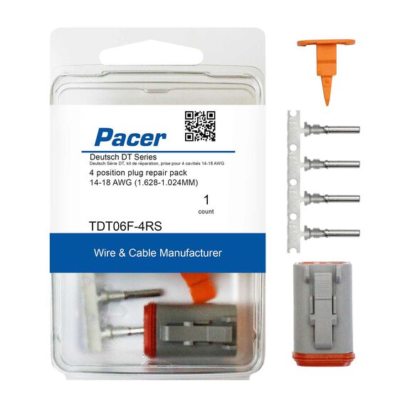 14-18 AWG DT Deutsch Plug Repair Kit, 4 Position image number 0
