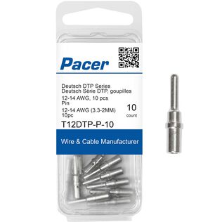 DTP Deutsch Pin F/14-12 AWG Wire, Size 12 Contact, 10 Pack