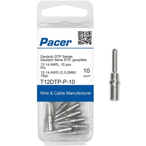 DTP Deutsch Pin F/14-12 AWG Wire, Size 12 Contact, 10 Pack image number 0