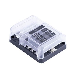 408 Series Fuse Block, 6 Gang w/ Bus Bar and Cover