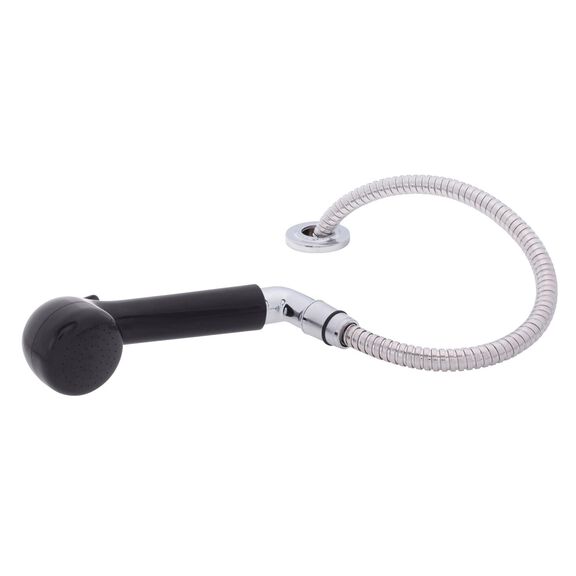 Deck-Mount Sprayer Large Black Sprayer No Hook, w/Elbow, 6' Stainless Steel Hose, Low Profile Holder image number 1