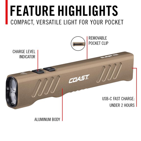 Slayer Pro Rechargeable 1150 Lumen Flashlight, Dune image number 3