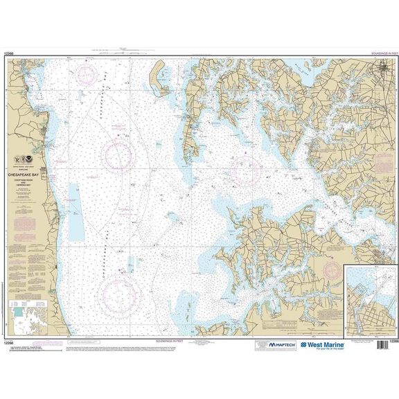 Maptech&reg; NOAA Recreational Waterproof Chart-Chesapeake Bay Choptank River and Herring Bay; Cambridge, 12266 image number 0