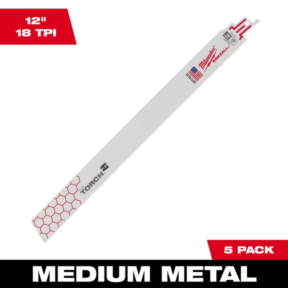 12" 18 TPI THE TORCH&trade; SAWZALL&reg; Blades, 5 Pack image number 0
