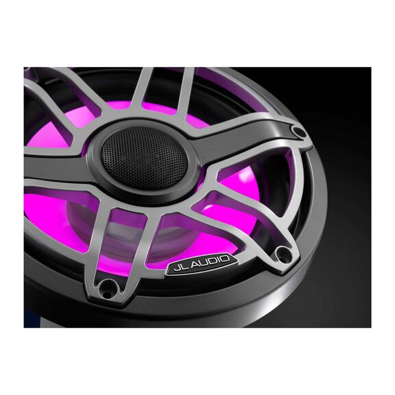 M6-880X-S-GmTi-i 8.8" Marine Coaxial Speakers, Gunmetal and Titanium Sport Grilles with RGB LED Lighting image number 5