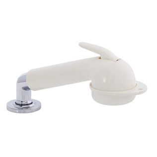 Deck-Mount Sprayer Large Warm White Sprayer w/Elbow, 6' White Rubber Hose, Ultra-Low Profile Holder