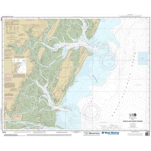 Maptech&reg; NOAA Recreational Waterproof Chart-Sapelo and Doboy Sounds, 11510 image number 0