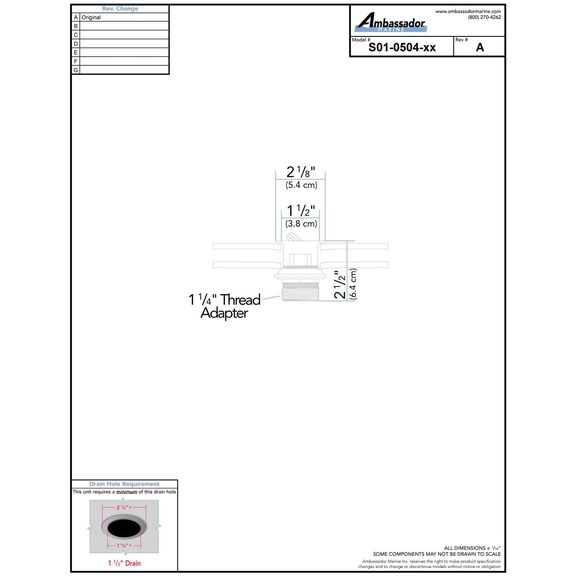 1-1/2" Drain, Flip Drain with Overflow, Straight, 1-1/4"-M Thread Adapter Brushed Nickel image number 3