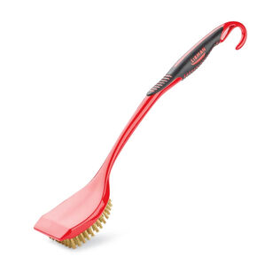 Long Handle Grill Brush, Red - No Scraper