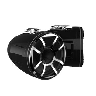 REV 12 HD Black 12" Marine Tower Speakers with XS-B Grille & RGB LED Rings (Pair)
