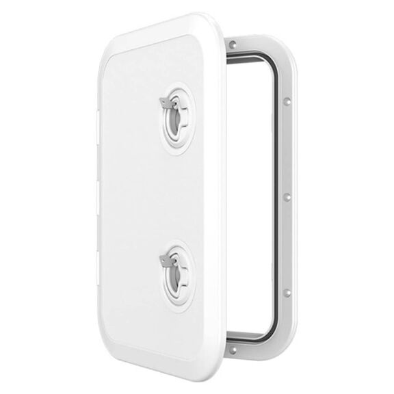SEAFLO 17.32" x 12.4" White Locking Rectangular Deck Access Hatch image number 0