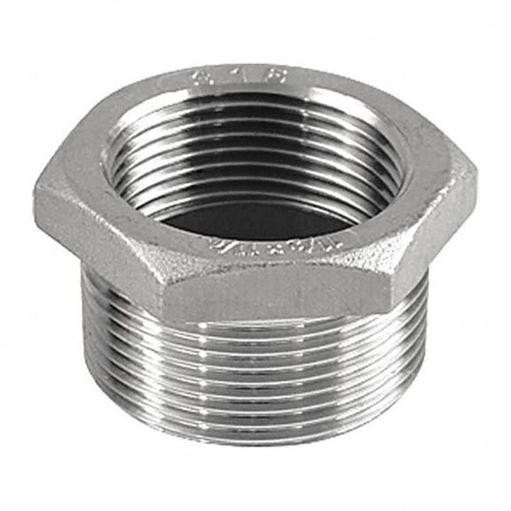 1-1/4" X 1"    MNPT x FNPT     316 Stainless Steel  Reducing Bushing image number 0