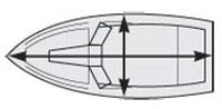 Measure the beam width and centerline length of your boat diagram