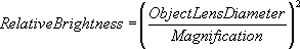 Relative brightness calculation
