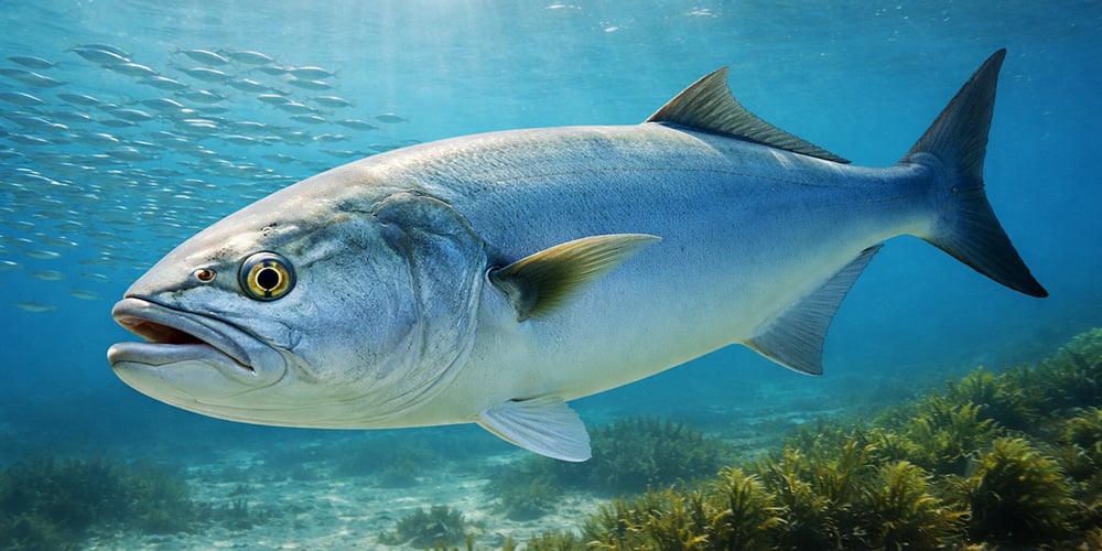 Bluefish caught surf fishing on the Atlantic Coast