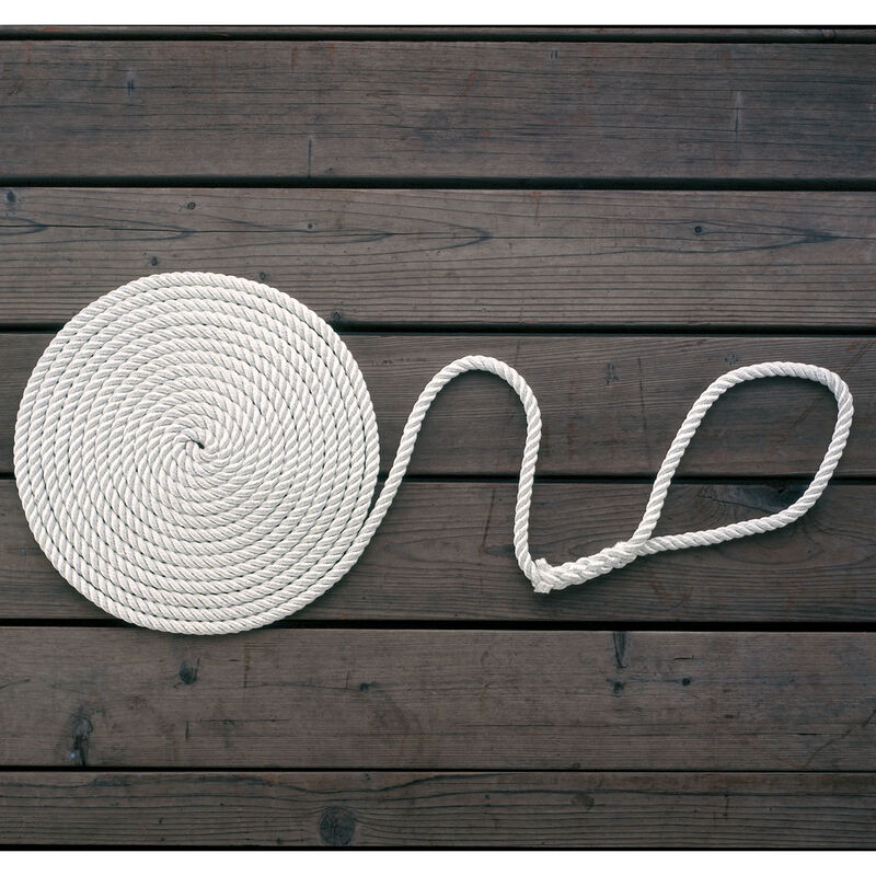 Coiled Economy Nylon three Strand Dock Line with spliced eye
