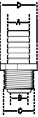 Diagram of tail piece with referenced dimensions marked with letters