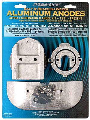 Anode kit in blister pack packaging for inboard and sterndrive engines