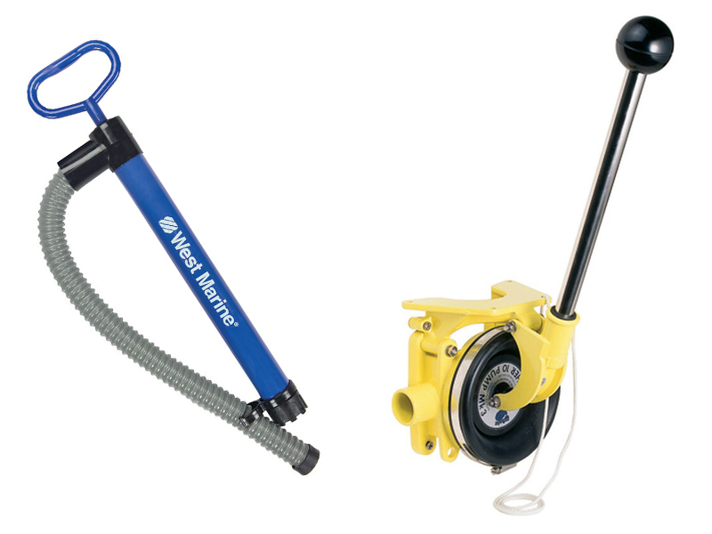 Piston and diaphragm type bilge pumps