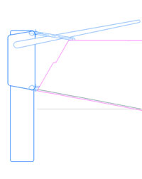 Diagram of a cassette style emergency steering rudder