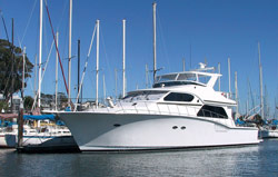 Large luxury yacht in a harbor