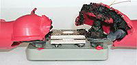 Melted fuses and wire insulation