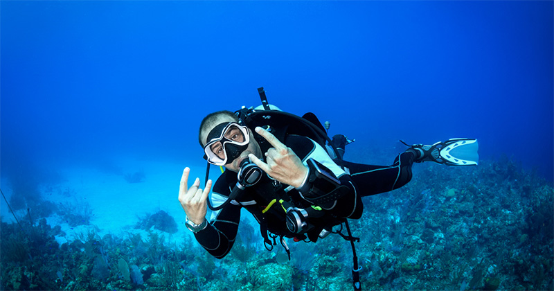 person scuba diving