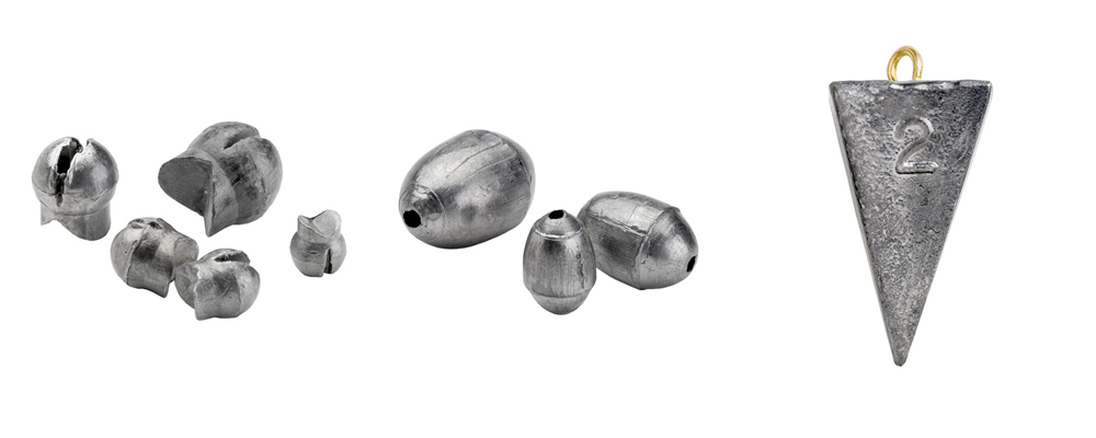Fishing Sinkers and Weights at West Marine Assortment of fishing sinkers and weights including pyramid, egg, and split shot sinkers