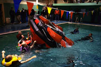 Capsize practice at safety at sea seminar