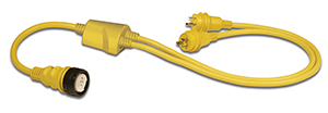 reverse y adapter for shore power cordset