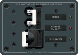 AC source selector breaker panel