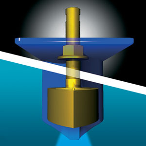 thru-hull transducer with standard fairing block