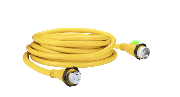 Non-wicking insulation: Water stays out, power stays in. LED light where you need it: Bright dockside indicator shows you&rsquo;re plugged in. Nickel-plated contacts: Long-lasting corrosion resistance