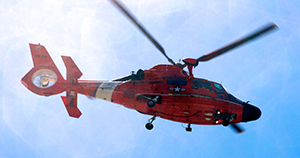 red coast guard helicopter