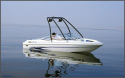 Power boat with wakeboard tower