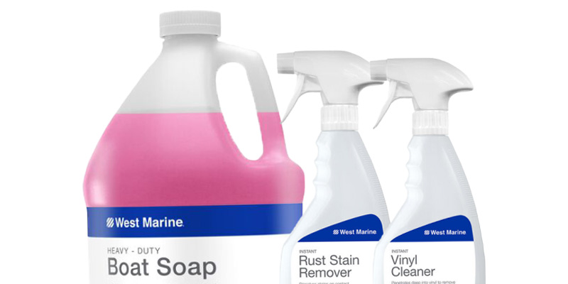Three West Marine cleaning products