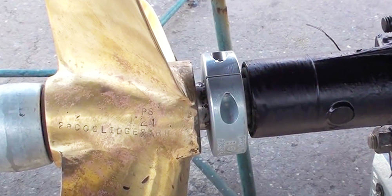 Propnut, propeller and shaft anode installed on shaft