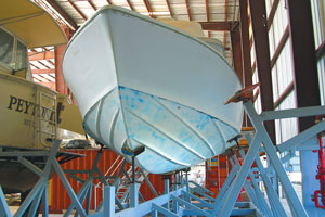 boat stored for the winter