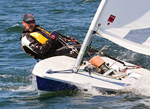 Laser dinghy sailing