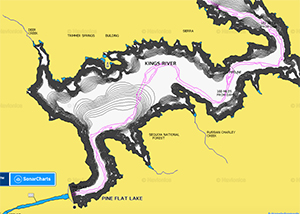 Crowd-sourced sonar chart of pine lake