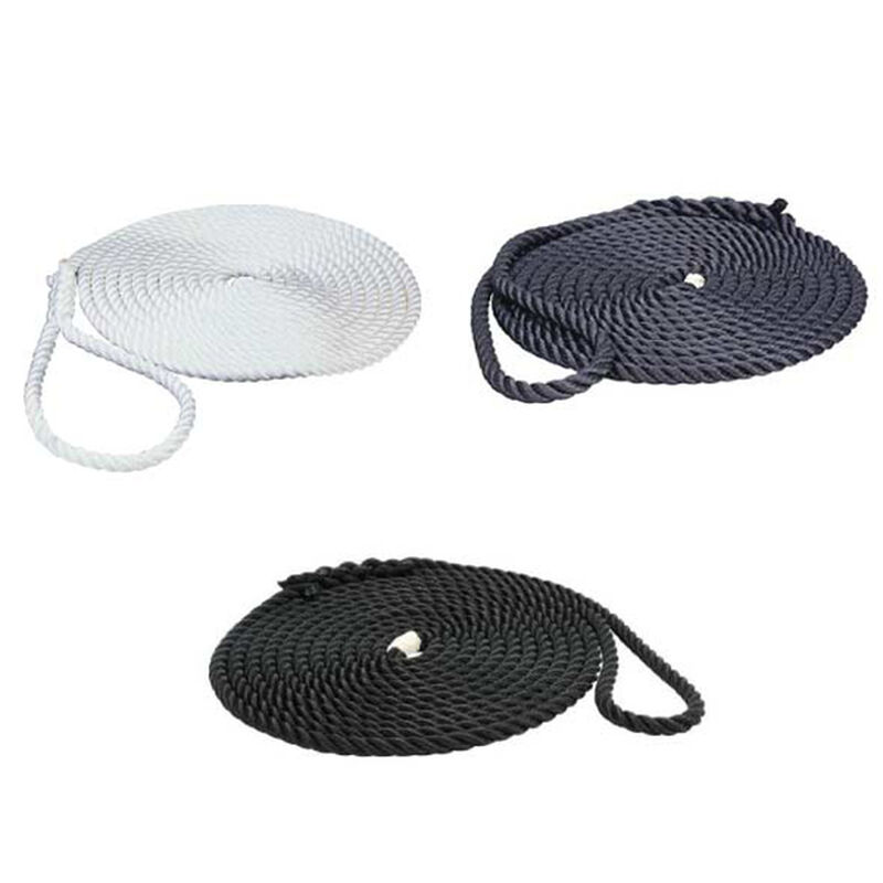 White, Black, blue coiled three strand lines