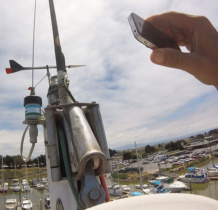 taking a picture of rigging hardware with smartphone