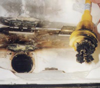 burned cordset and shore power inlet